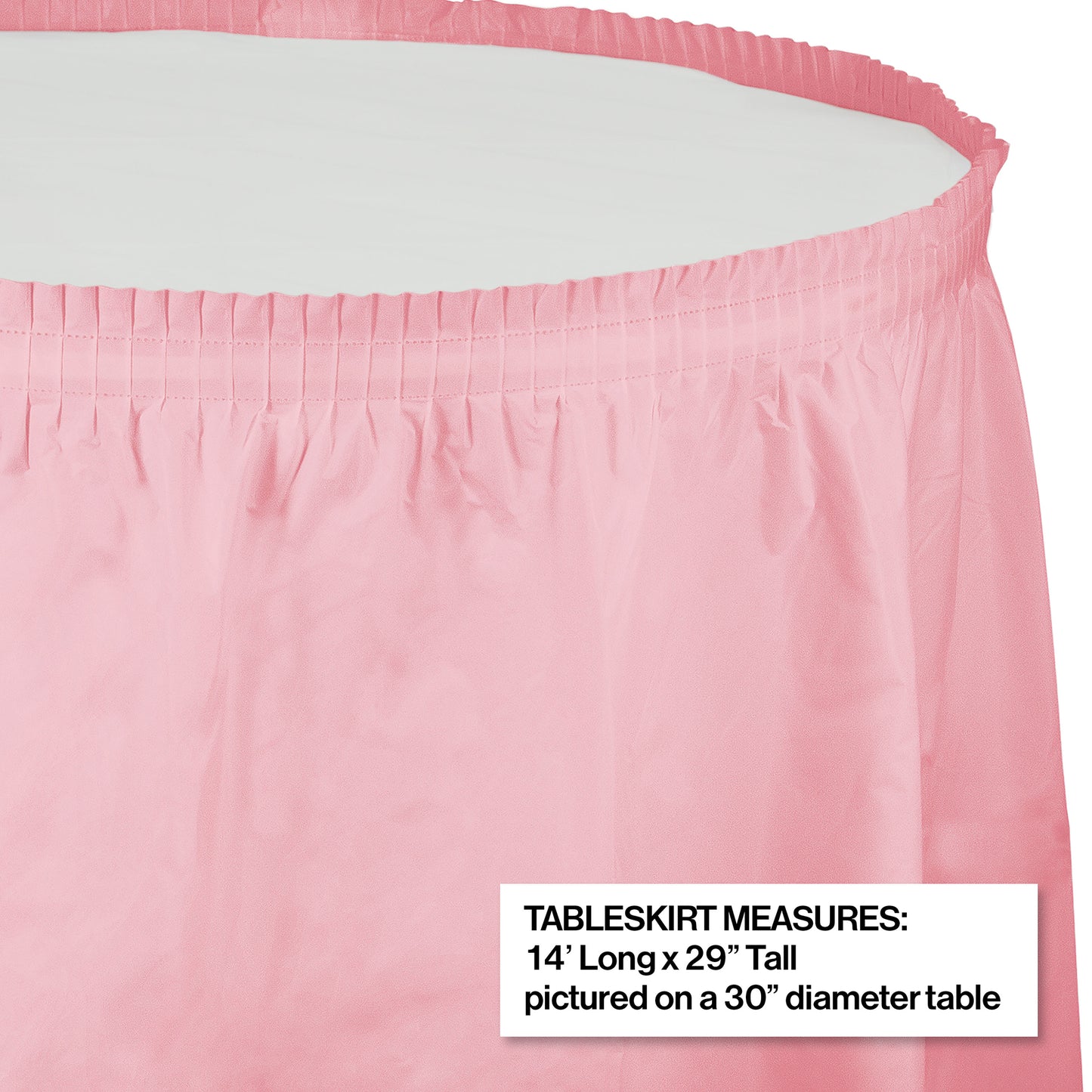 Classic Pink Plastic Tableskirt 6 ct