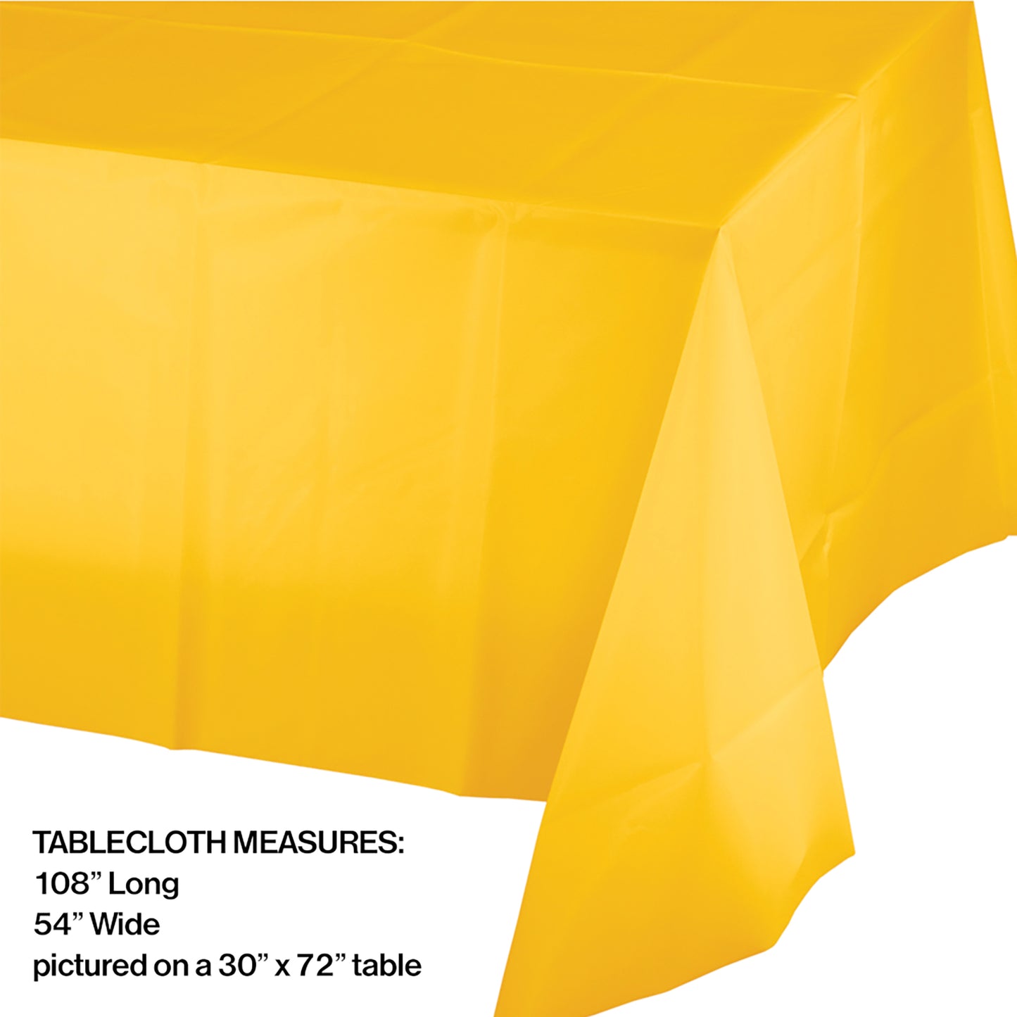 School Bus Yellow Plastic Tablecloths 12 ct