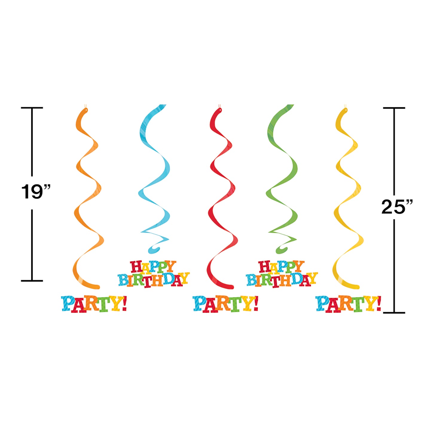 Happy Birthday Swirl Decorations 30 ct