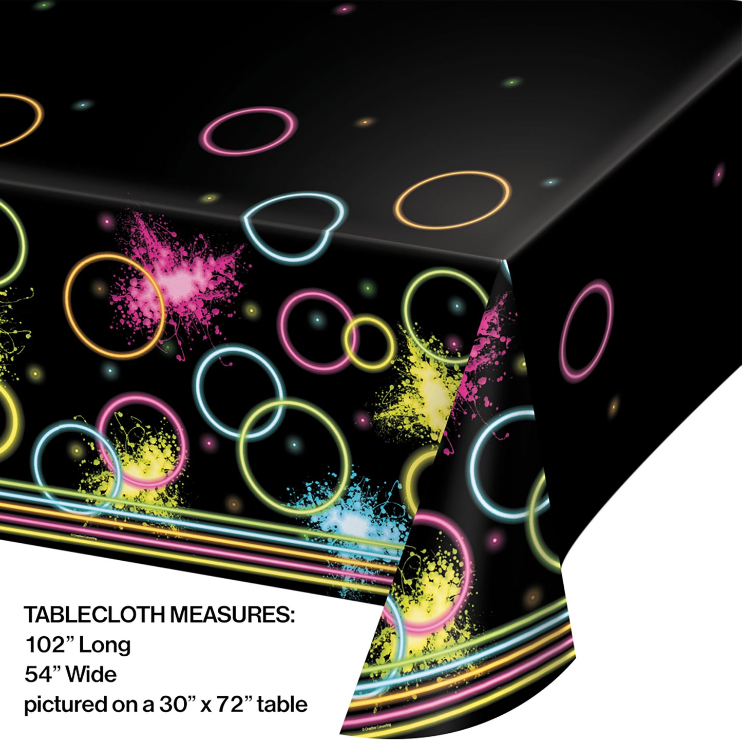 Glow Party Plastic Tablecloths 6 ct