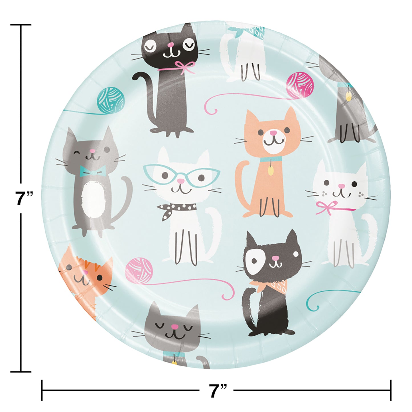 Cat Party Dessert Plates 96 ct