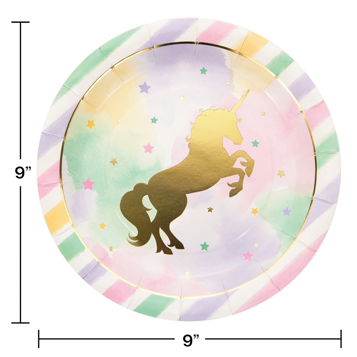 Sparkle Unicorn Dinner Plates 96 ct