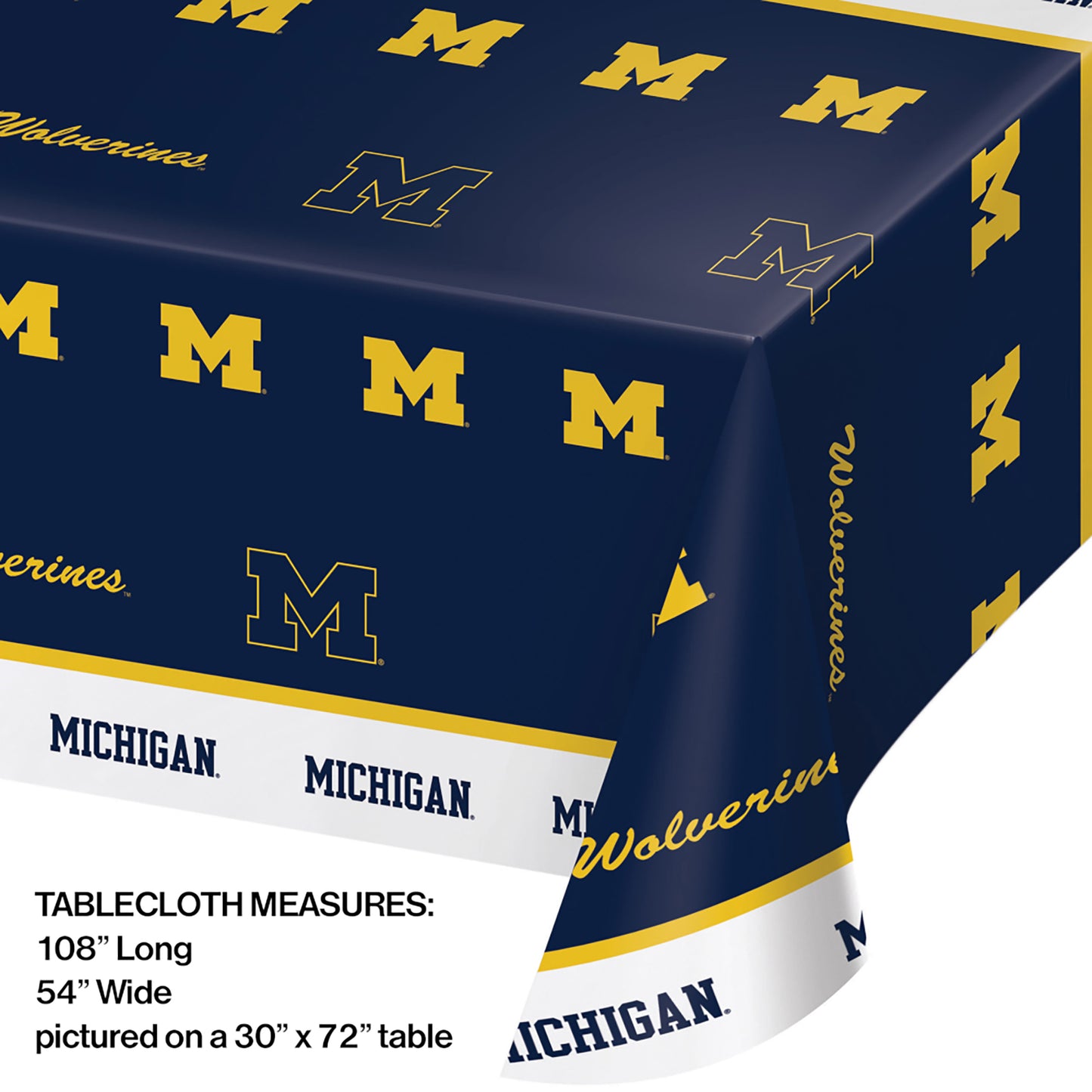 University of Michigan Plastic Tablecloths 12 ct