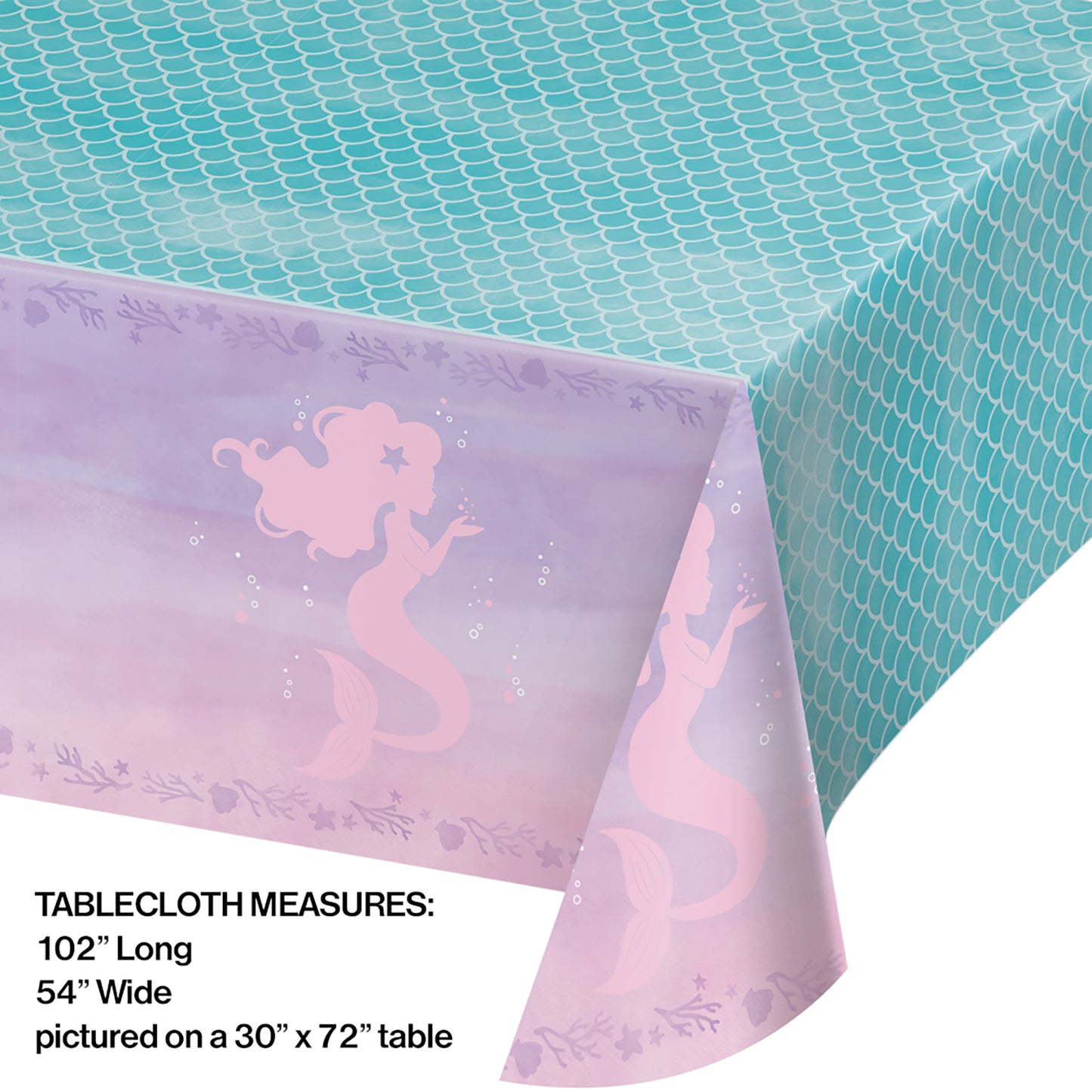 Iridescent Mermaid Party Plastic Tablecloths 6 ct