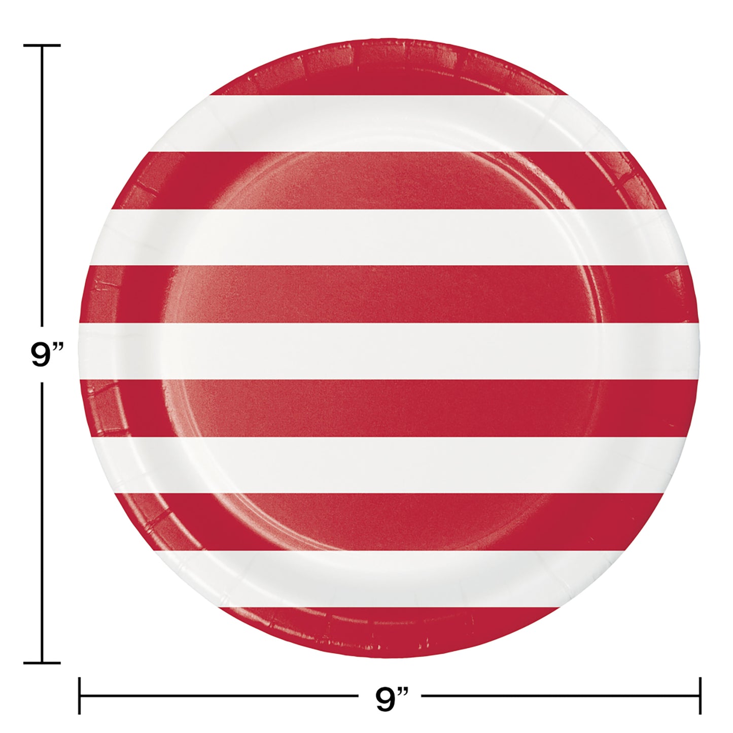 Red Polka Dots and Stripes Dinner Plates 96 ct