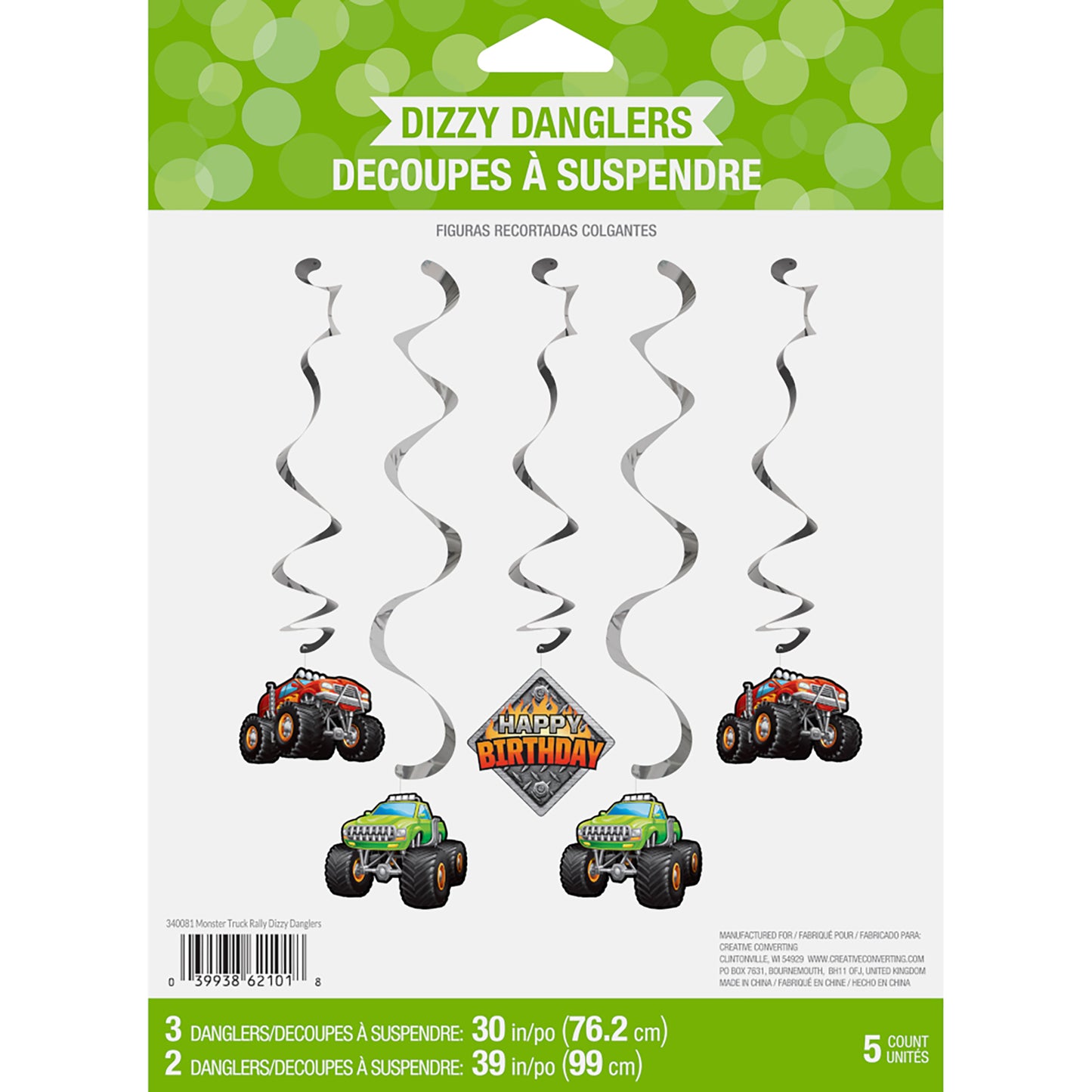 Monster Truck Dizzy Danglers 30 ct