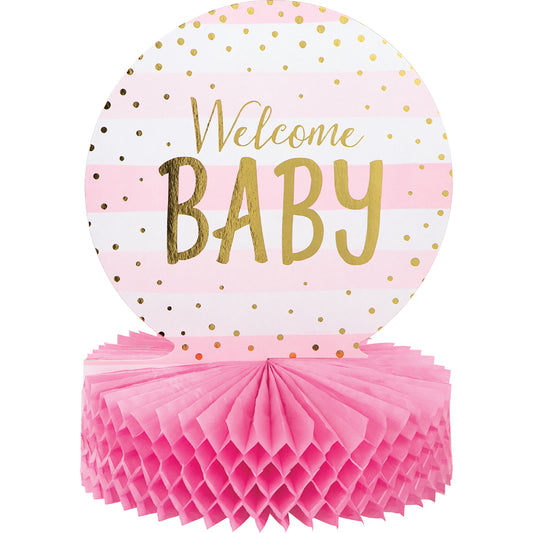 Pink and Gold Celebration Baby Shower Centerpieces 6 ct
