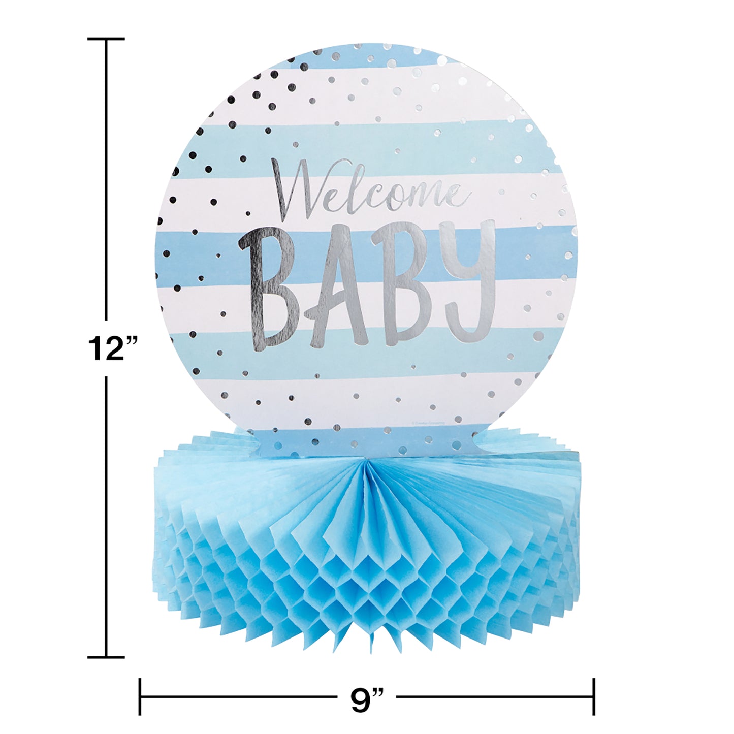 Blue and Silver Celebration Baby Shower Centerpieces 6 ct