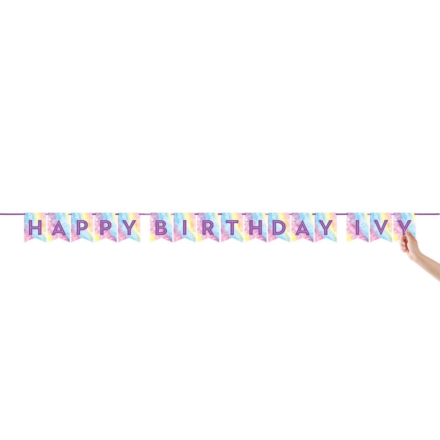 Tie Dye Party Happy Birthday Banners 12 ct