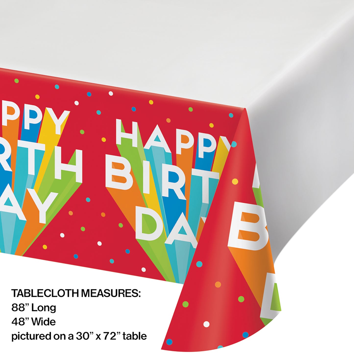 Happy Birthday Bash Plastic Tablecloths 12 ct
