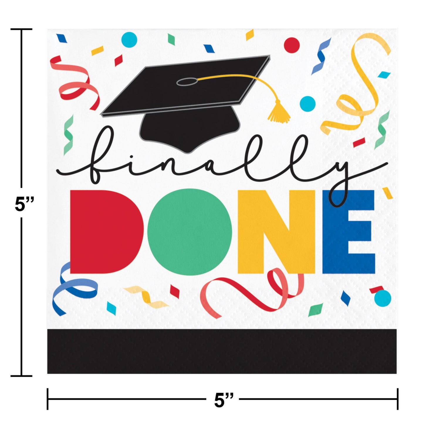 Cap Toss Finally Done Graduation Beverage Napkins 192 ct Dimension Image