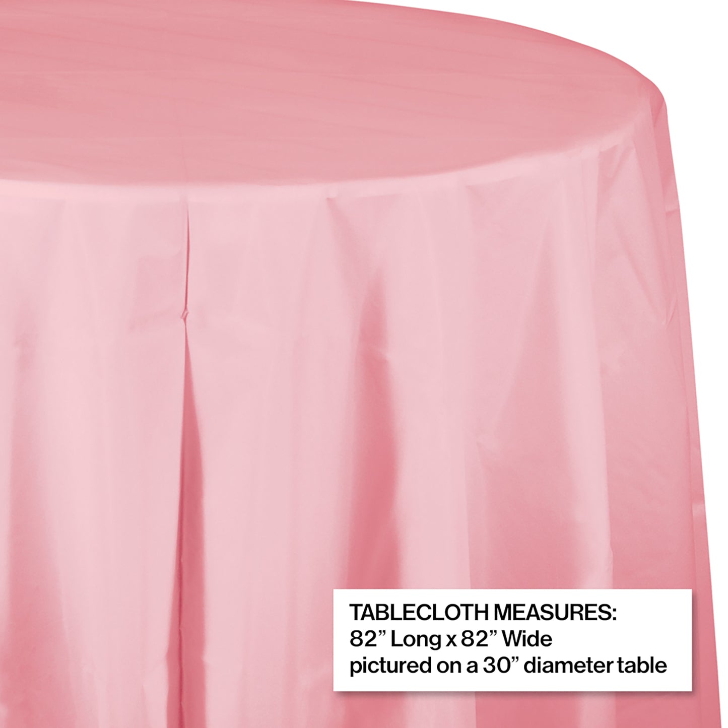 Classic Pink Octy-Round Plastic Tablecloths 12 ct