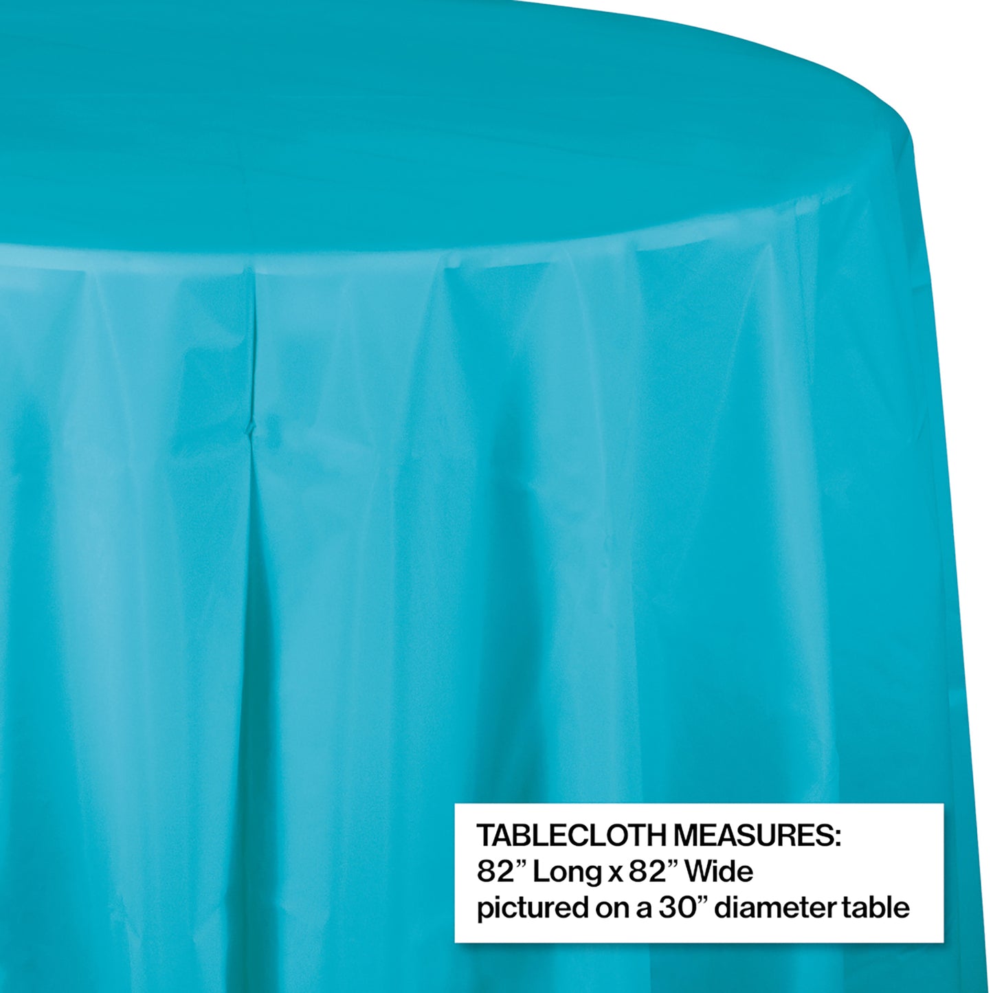 Bermuda Blue Octy-Round Plastic Tablecloths 12 ct