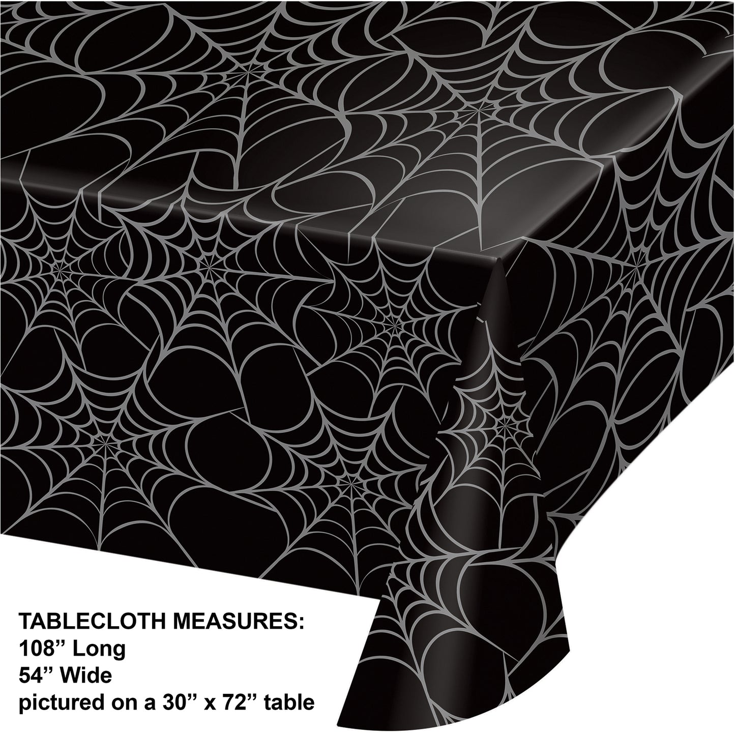 Silver Webs Plastic Tablecloth 12 ct