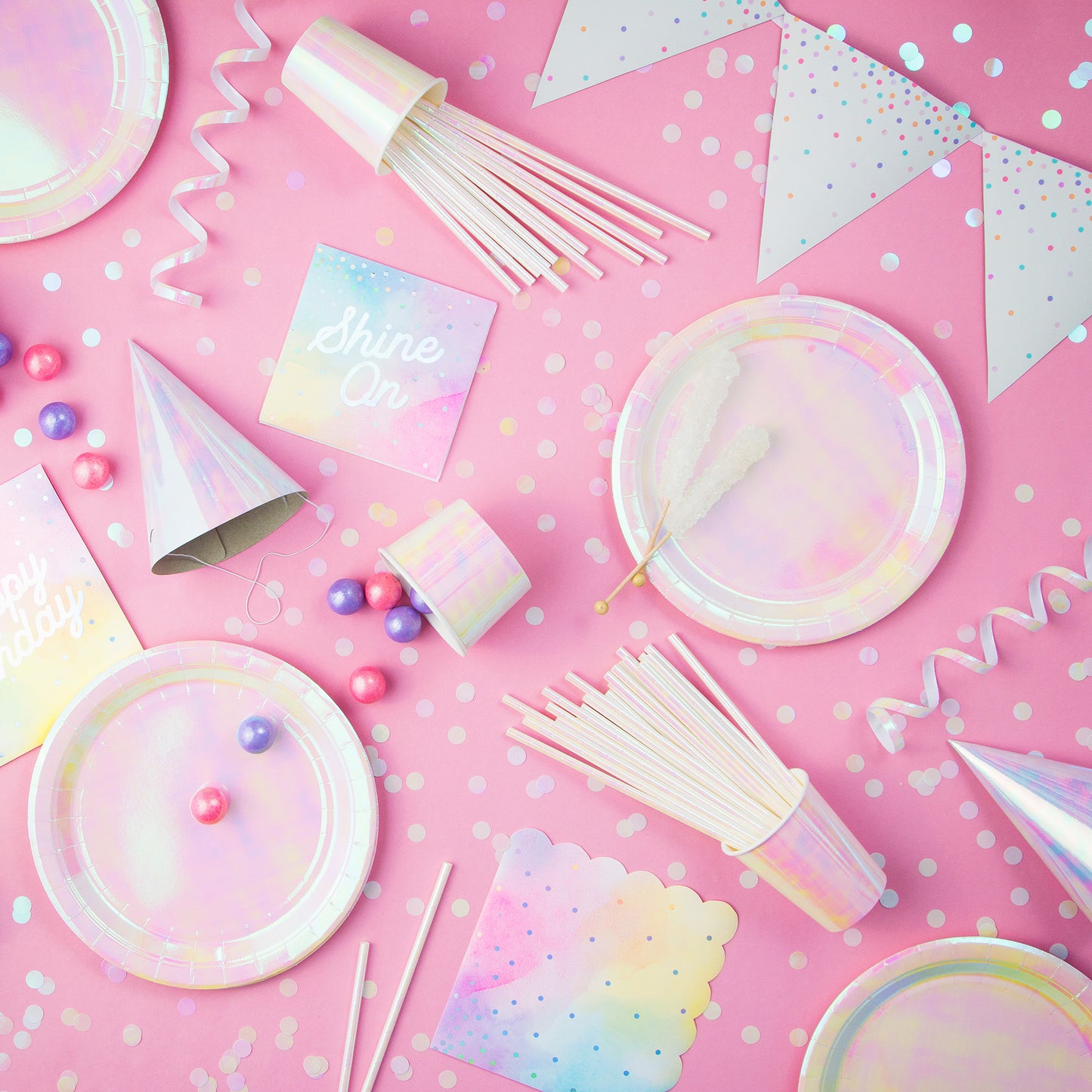 Iridescent Party Dessert Plates 96 ct