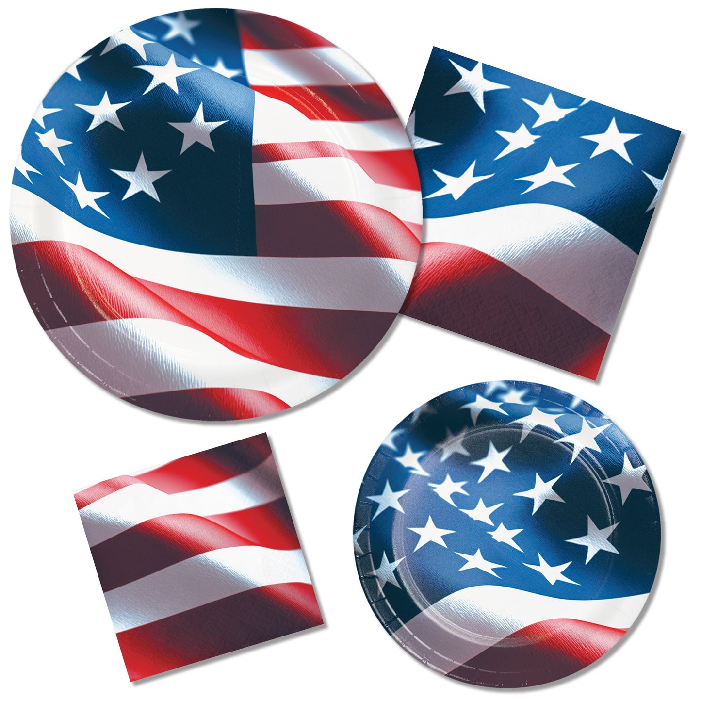 Freedom Flag Dessert Paper Plates 96 ct Lifestyle Image