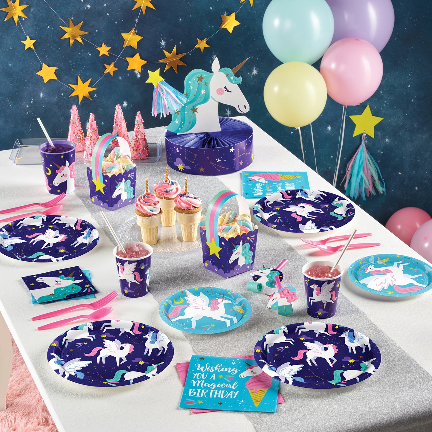 Unicorn Galaxy Dessert Plates 96 ct