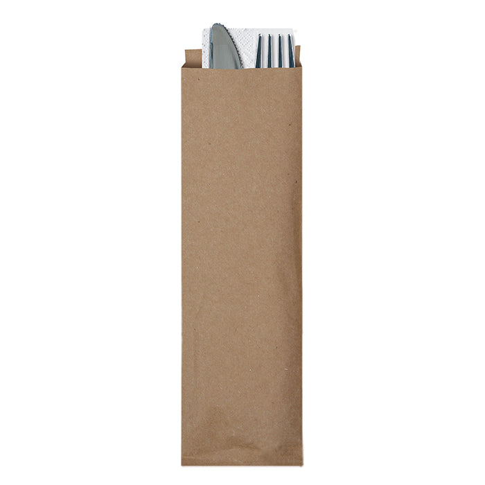 100% Recycled Kraft Cutlery Pouches 2,000 ct Lifestyle Image