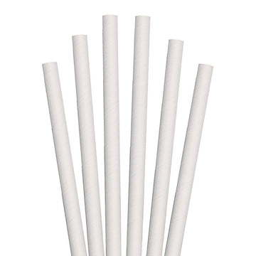 7.75" White Giant Paper Straws - 2800 ct.