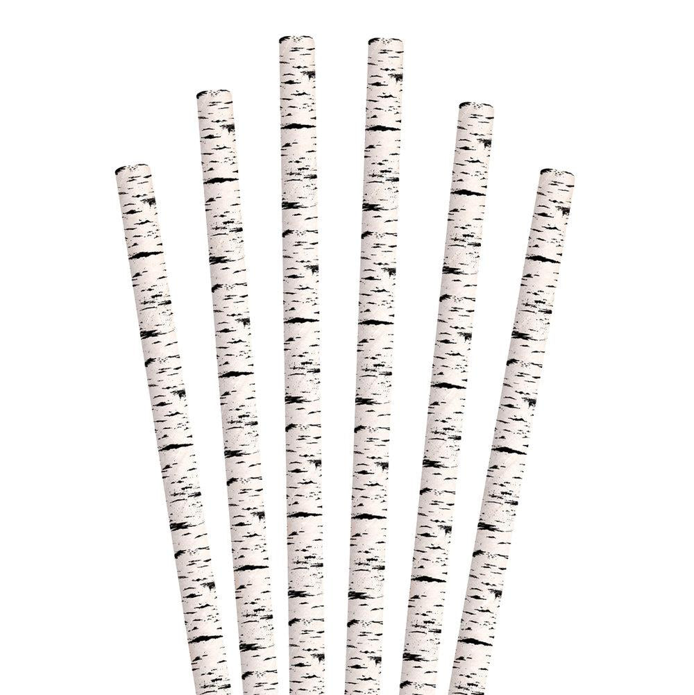7.75" Black Birch Tree Jumbo Paper Straws - 600 ct.