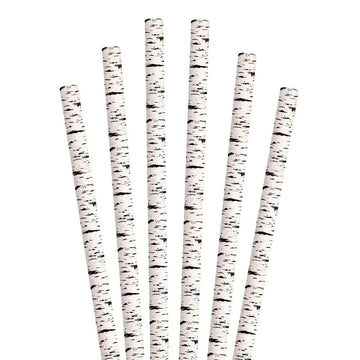 7.75" Black Birch Tree Jumbo Paper Straws - 600 ct.