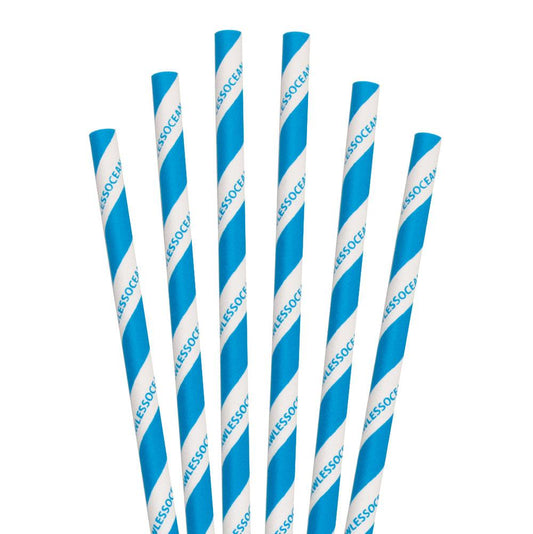 5.75" StrawLESS OCEAN Cocktail Paper Straws - 7000 ct.