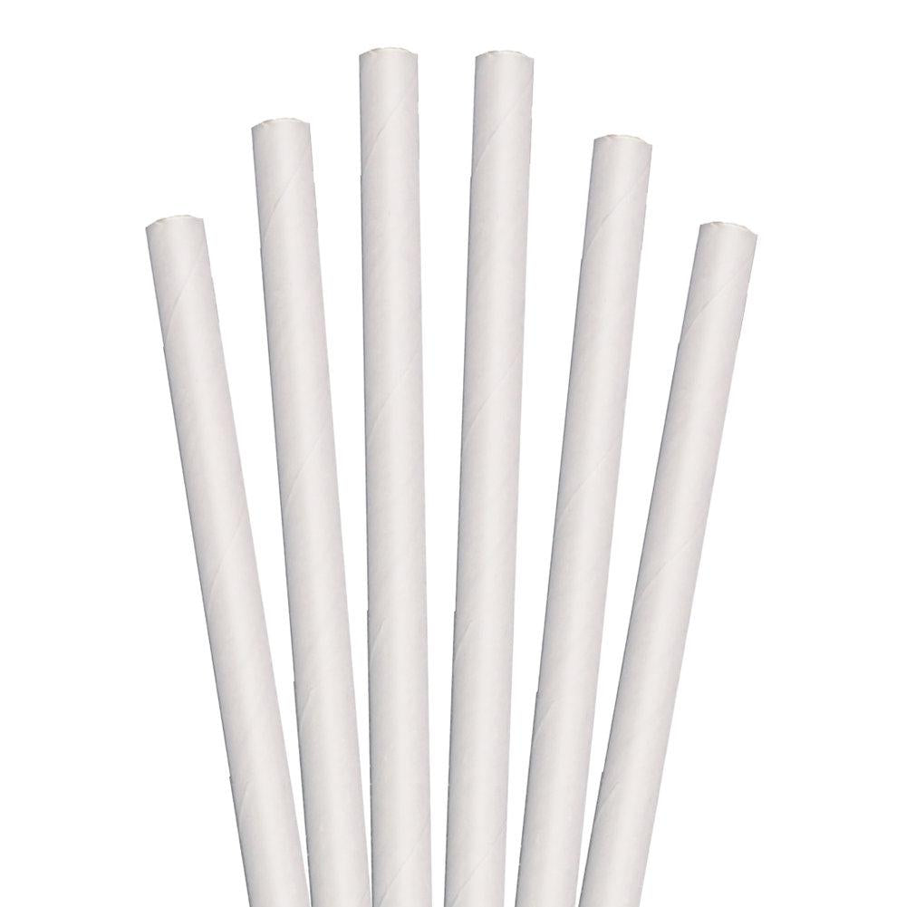 8.5" White Colossal Paper Straws - 1480 ct.