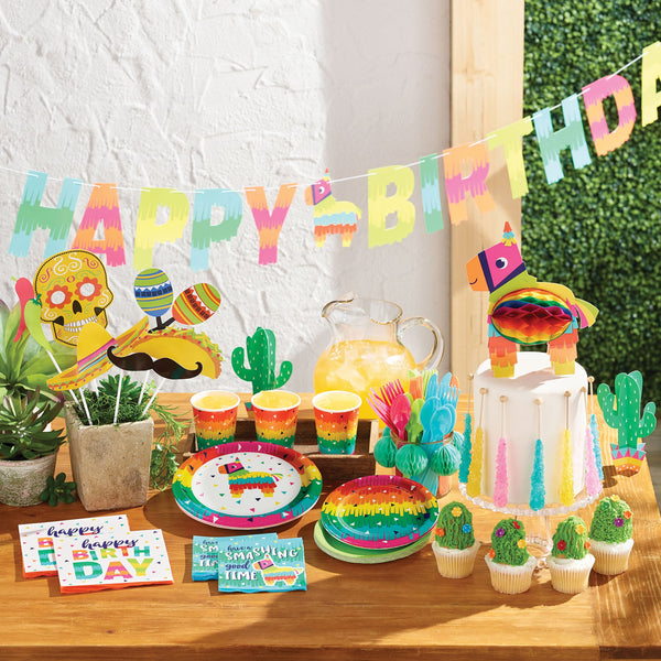 Fiesta Fun Party Supplies on a Table