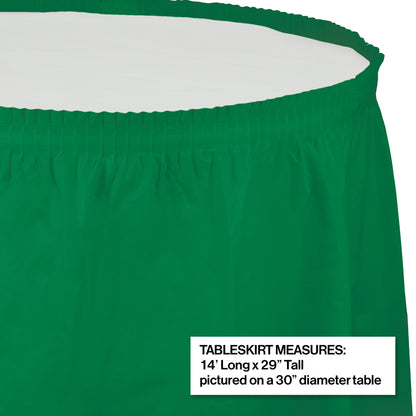 Emerald Green Plastic Tableskirt 6 ct