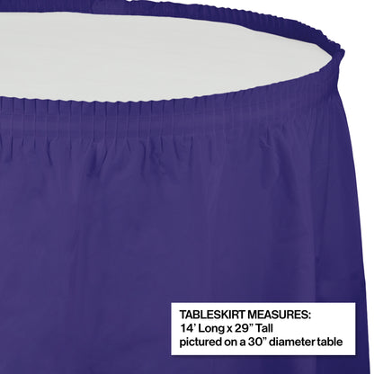 Purple Plastic Tableskirt 6 ct