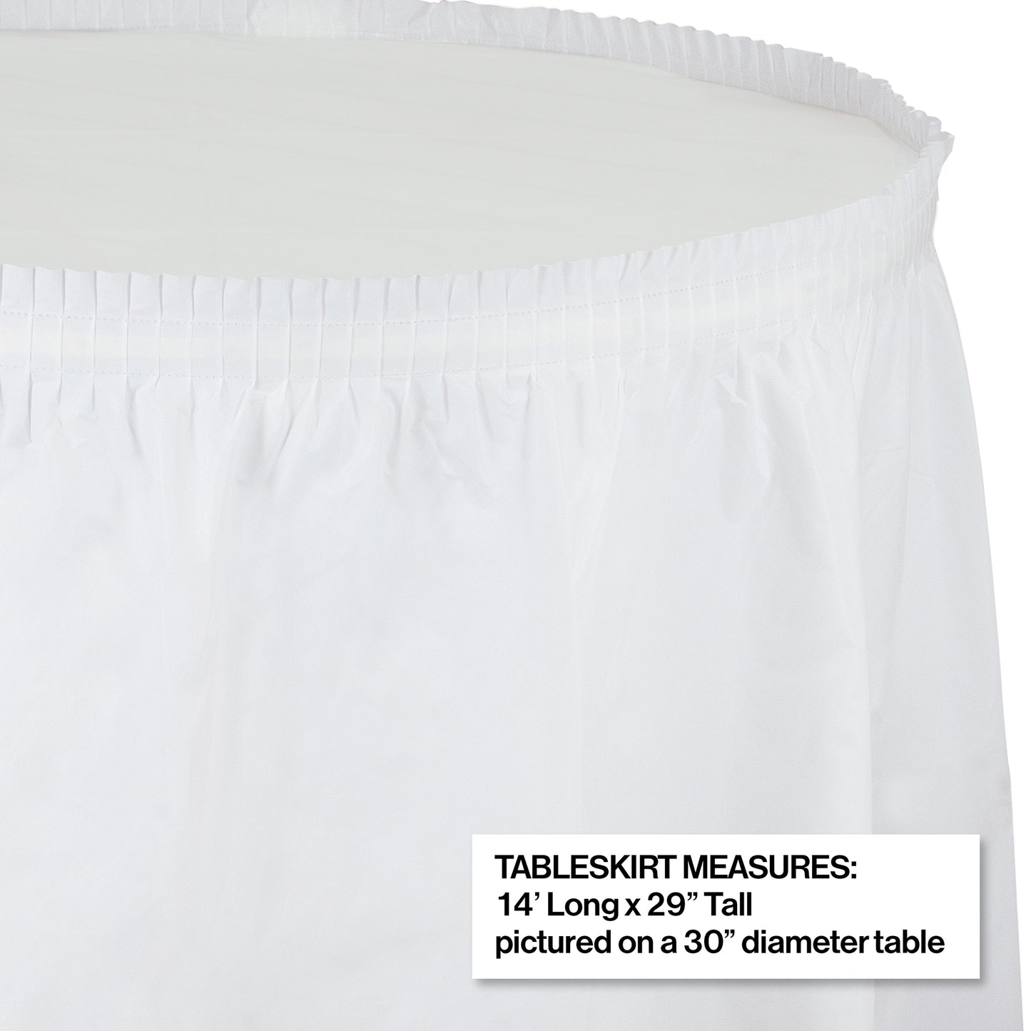 White Plastic Tableskirt 6 ct