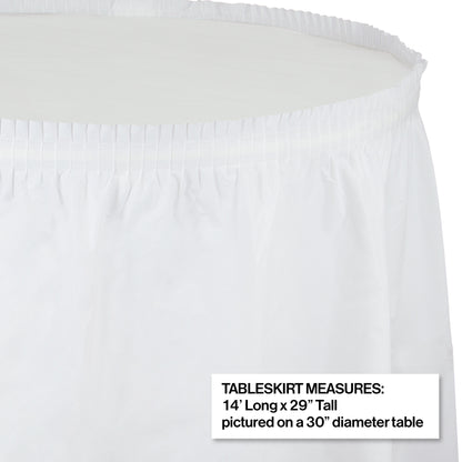 White Plastic Tableskirt 6 ct