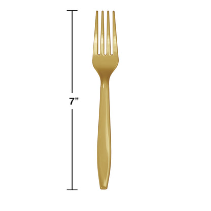 Glittering Gold Plastic Forks 288 ct