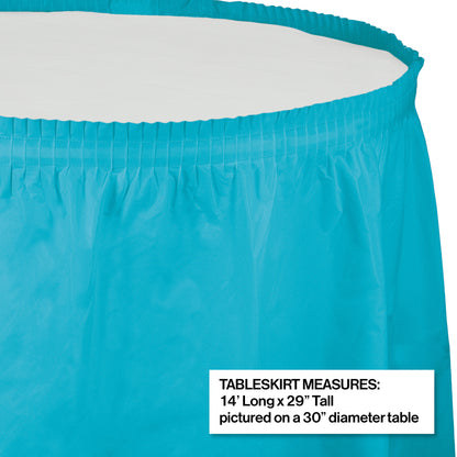 Bermuda Blue Plastic Tableskirt 6 ct