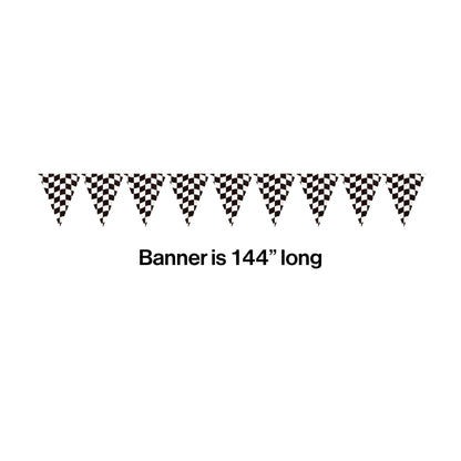 Black and White Check Banners 12 ct