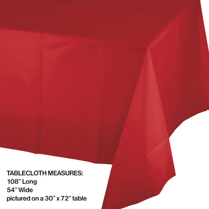 Classic Red Plastic Tablecloths 12 ct