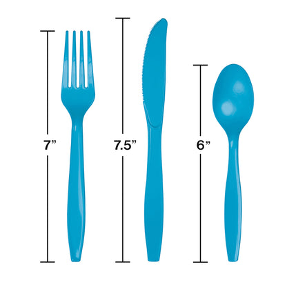 Turquoise Assorted Plastic Cutlery 288 ct