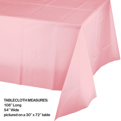 Classic Pink Plastic Tablecloths 12 ct
