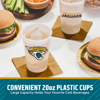 Officially Licensed Jacksonville Jaguars NFL Football 20 oz Plastic Cups 96 ct Bulk