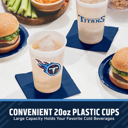 Officially Licensed Tennessee Titans NFL Football 20 oz Plastic Cups 96 ct Bulk