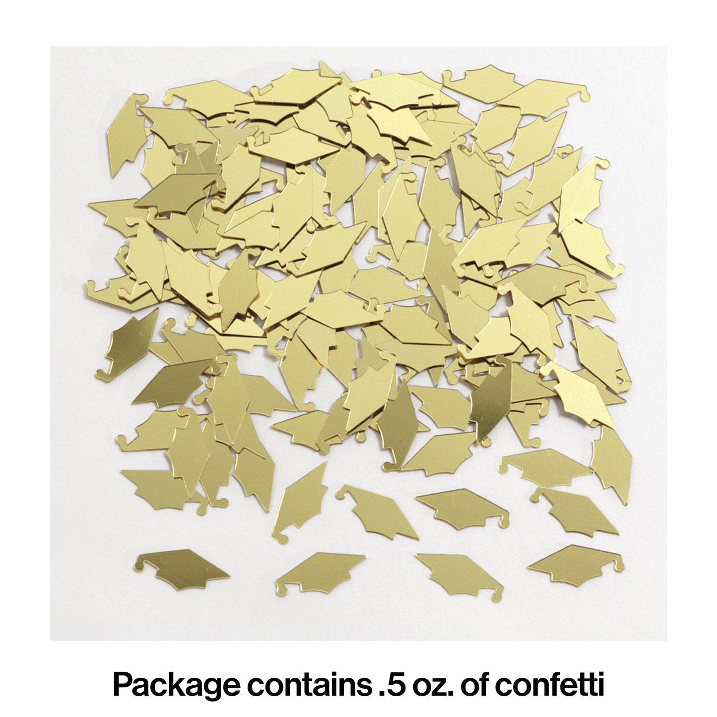 Gold Mortarboard Graduation Confetti 12 ct