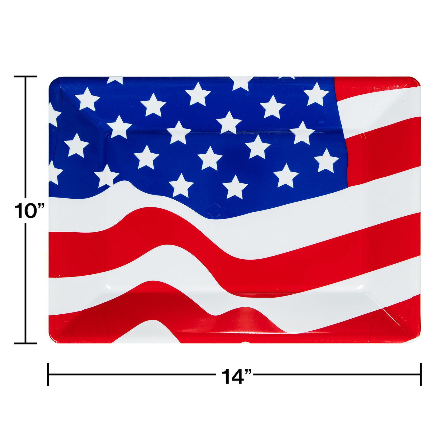 Patriotic Plastic Flag Tray 12 ct