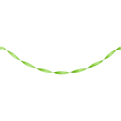 Fresh Lime Green Crepe Streamers 12 ct