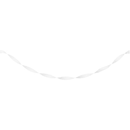White Crepe Streamer 12 ct