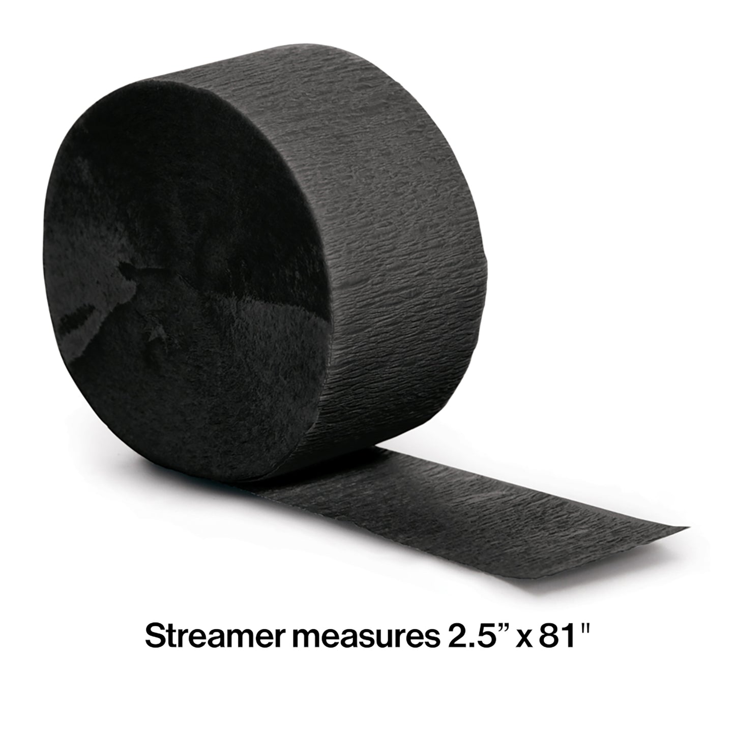 Black Velvet Crepe Streamer 12 ct