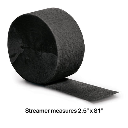Black Velvet Crepe Streamer 12 ct