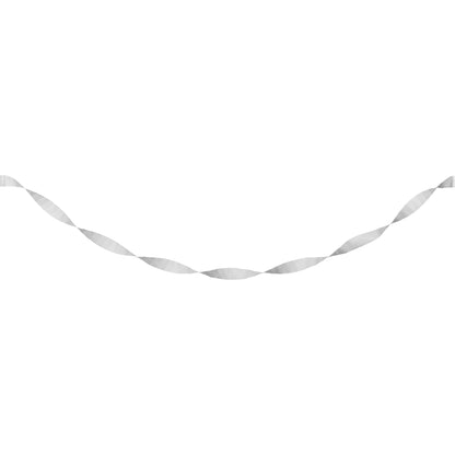 Shimmering Silver Crepe Streamer 12 ct