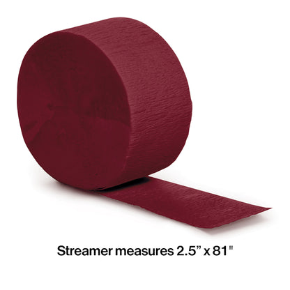 Burgundy Crepe Streamer 12 ct