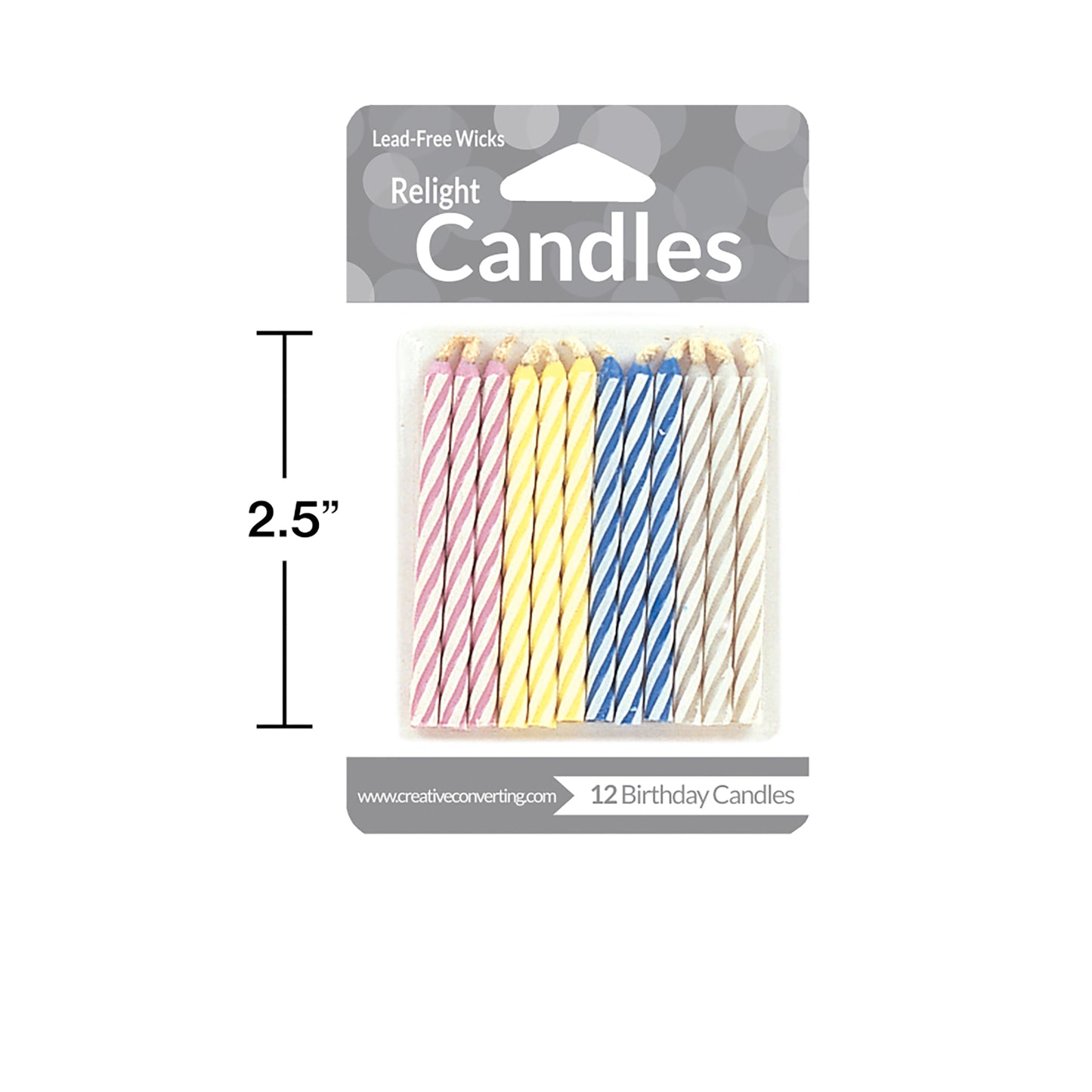 Striped Magic Relight Candles 144 ct