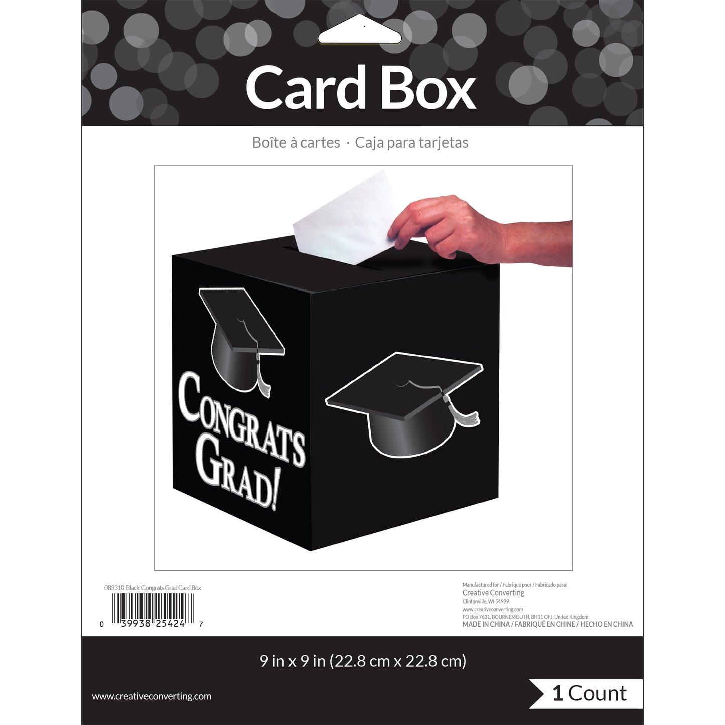 Graduation Card Boxes Black 6 ct